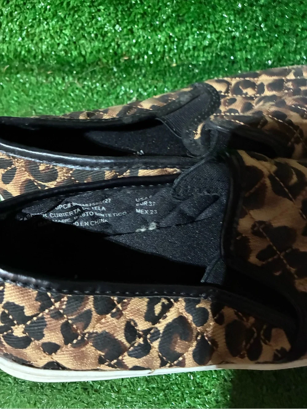 Leopard Print Slip-On Women's Sneakers - Black & Brown